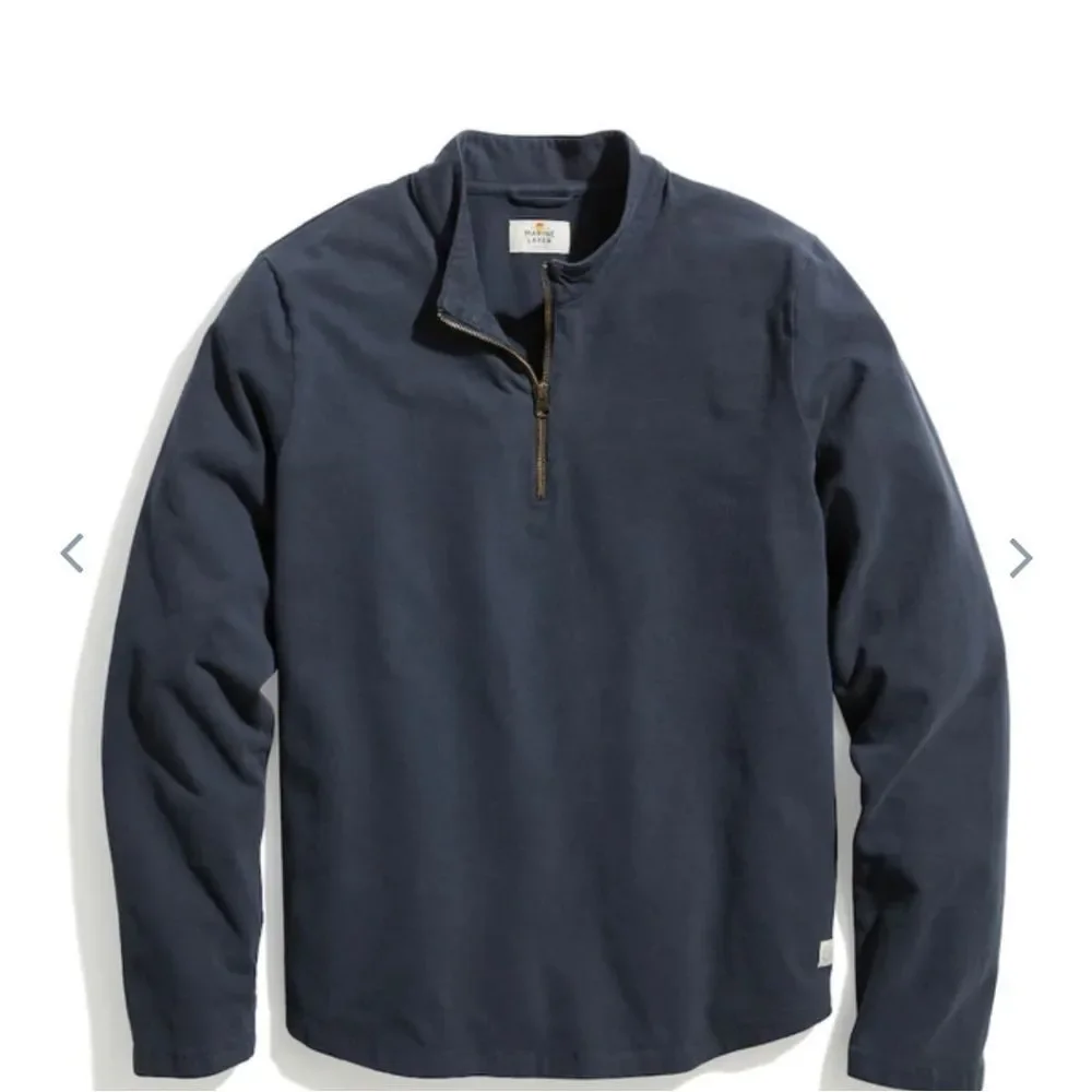 Marine Layer Sean Quarter Zip Pullover in Asphalt